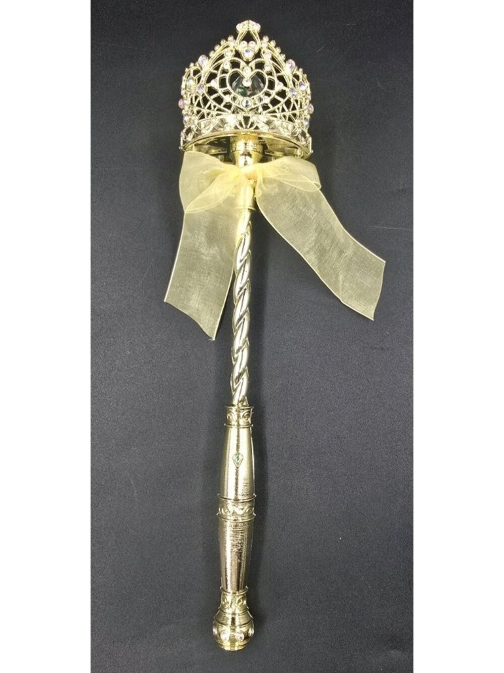 Disneyland Paris Disney Princess Light Up Crown Wand Gold Rhinestones Rare Works